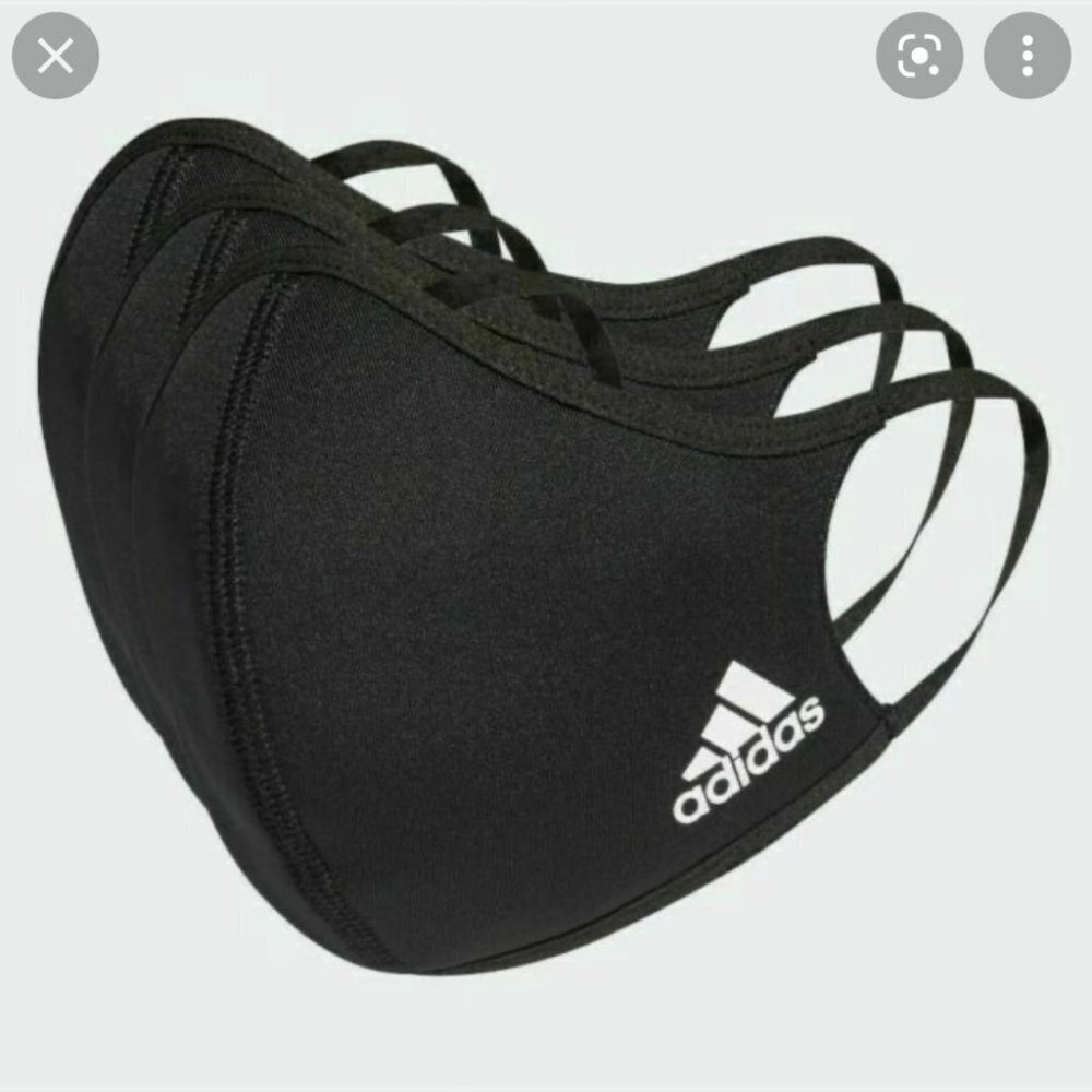 Adidas Face Mask Cover Protection Black Sz S One pack includes 3 masks.